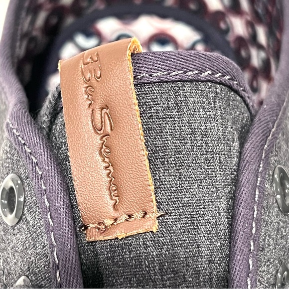 Ben Sherman Men’s Madison Oxford Sneakers Charcoal Textile Size 12 - Picture 3 of 14